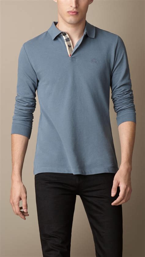 burberry long sleeve t shirt mens|Burberry long sleeve polo shirt.